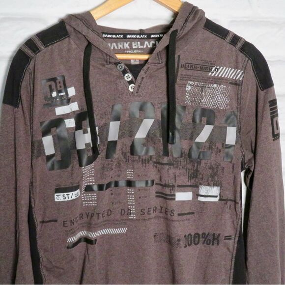 Dark black men’s hoodie - Picture 2 of 4